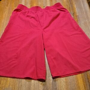 Cabin‎ Creek Women 16 Red Elastic Waist Pull On Deep Pocket Wide Leg Capris